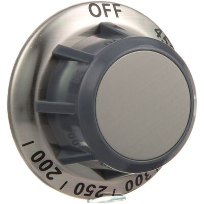 Wells 50259 Flat Down Thermostat Knob 2-3/8" DIA, OFF-450-200F, Mount .187"