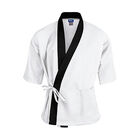Allpoints 2129WHBK2XL KNG 2XL Sushi Chef Coat White/Black 3/4 Sleeve