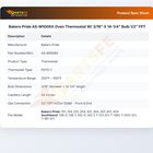 Bakers Pride AS-M1006X Oven Thermostat W/ 3/16" X 14-1/4" Bulb 1/2" FPT