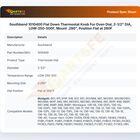 Southbend 1010400 Flat Down Thermostat Knob For Oven Dial, 2-1/2" DIA, LOW-250-500F, Mount .290", Position Flat at 260F