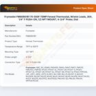 Frymaster FM8060181 Fryer Temperature Fenwal Thermostat W/Wire Leads 75&deg;-550&deg;F 1/4" Push-ON 1/2" NPT Mount 4-3/4" Probe