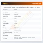 Hatco 2.09.254 Toaster Oven Heating Element 208V 1250W, 11-5/8" Long