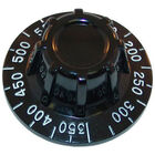 Montague MONP11A Oven Flat Down Thermostat Knob 2-1/2" DIA, 150-550F, Mount .290", Position 4 Way