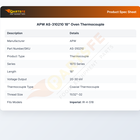 APW AS-310210 18" Oven Thermocouple