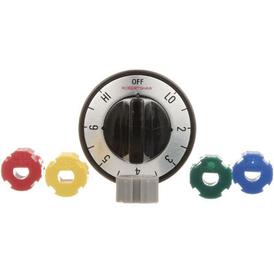 Ember Glo 844515 Black Knob 2" DIA, OFF-LO-2-6-HI, W/Silver Overlay