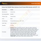 Vulcan Hart 844487 Black Indicator Knob Printed White Number with OFF-1-10