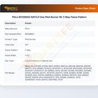 Pitco 60128802 Gas Griddle NAT/LP Pilot Burner W/Flame Pattern 3-Way 1/4"