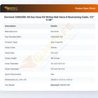 Dormont 34S0289-48 Gas Hose Kit W/Gas Ball Valve 1/2" X 48"