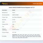 Hobart 408279-00006 Pressure Regulator 3/4" LP