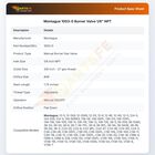 Montague 1003-0 Burner Valve 1/8" NPT