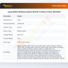 Lang 30304-09 Rotary Switch W/3/16" D-Stem, 6 Heat; 16A/250V