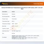 Garland 1017599 Oven Temperature Thermostat Control W/1/2" NPT In/Out 3/16" X 14-3/4"