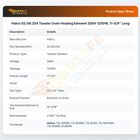 Hatco 02.09.254 Toaster Oven Heating Element 208V 1250W, 11-5/8" Long