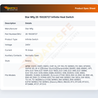 Star Mfg 2E-15028727 Infinite Heat Switch