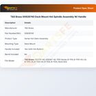 T&S Brass 00928740 Deck Mount Hot Spindle Assembly W/ Handle