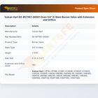 Vulcan Hart 00-957367-00001 Oven 1/4" D-Stem Burner Valve with Extension and Orifice