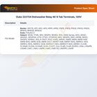 Duke 222724 Dishwasher Relay W/ 6 Tab Terminals, 120V