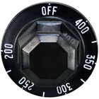 Hobart 408659-2 Black Thermostat Knob W/White Printed Numbers, 2" DIA, OFF-400-200F, Mount .187", Flat Down