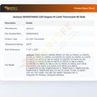 Jackson 59300114943 Dishmachine Hi-Limit Thermostat W/Bulb 220&deg;F