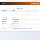 American Range A14038 Charbroiler Cast Iron H Burner 16-1/4" X 6-3/4"