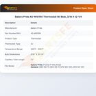 Bakers Pride AS-M1019X Thermostat SJ 3/16" X 12-1/4" 72 CAP