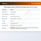 White Rodgers 25M72-705 NAT/LP  Gas Safety Valve, 3/8" FPT In/out