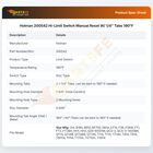Holman 200542 Hi-Limit Switch Manual Reset W/ 1/4" Tabs 190&deg;F