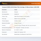 Everpure EV9612-00 BH Water Filter Cartridge 1/2 Micron 3000 GPM