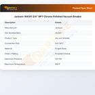 Jackson 184301 Vacuum Breaker Chrome Polished 3/4" NPT