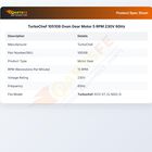 TurboChef 105108 Oven Gear Motor 5 RPM 230V 60Hz