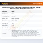 Dean 807-0097 Temperature Fenwal Thermostat W/Wire Leads 75&deg;-550&deg;F 1/4" Push-ON 1/2" NPT Mount 4-3/4" Probe
