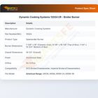 Dynamic Cooking Systems 12024 I/R Broiler Burner