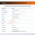Fisher Manufacturing FIS71307 Ultra-Spray Valve 3/8" MPT