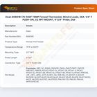 Dean 8060181 Temperature Fenwal Thermostat W/Wire Leads 75&deg;-550&deg;F 1/4" Push-ON 1/2" NPT Mount 4-3/4" Probe