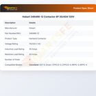 Hobart 346466-12 Contactor 4P 30/40A 120V