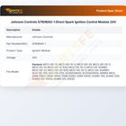 Johnson Controls G760BAD-1 Direct Spark Ignition Control Module 24V