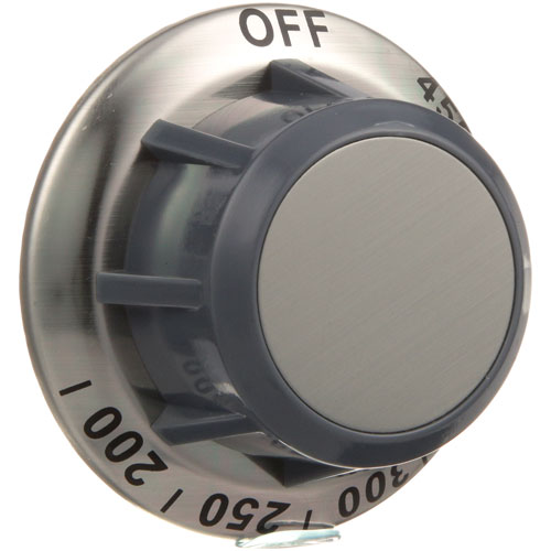 Wells 50259 Flat Down Thermostat Knob 2-3/8" DIA, OFF-450-200F, Mount .187"