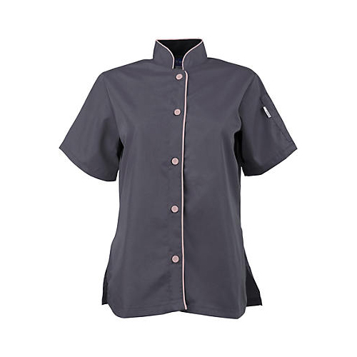 Allpoints 2127SLPK2XL KNG 2XL Chef Shirt Active Womens Slate/Pink
