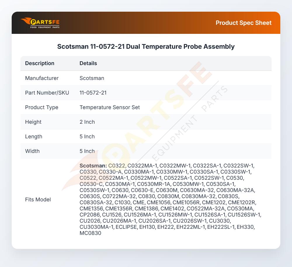 Scotsman 11-0572-21 Dual Temperature Probe Assembly