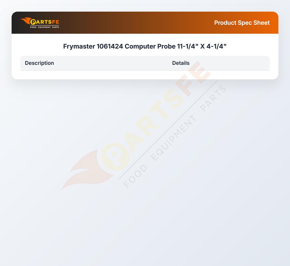 Frymaster 1061424 Fryer Probe Assembly