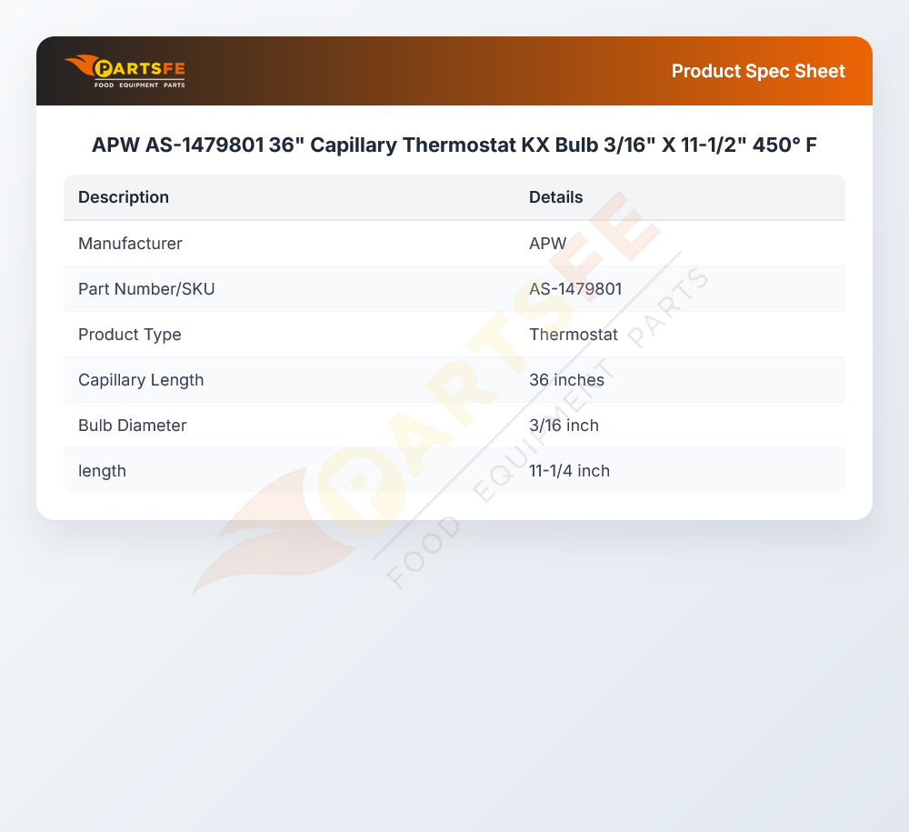 APW AS-1479801 Thermostat KX