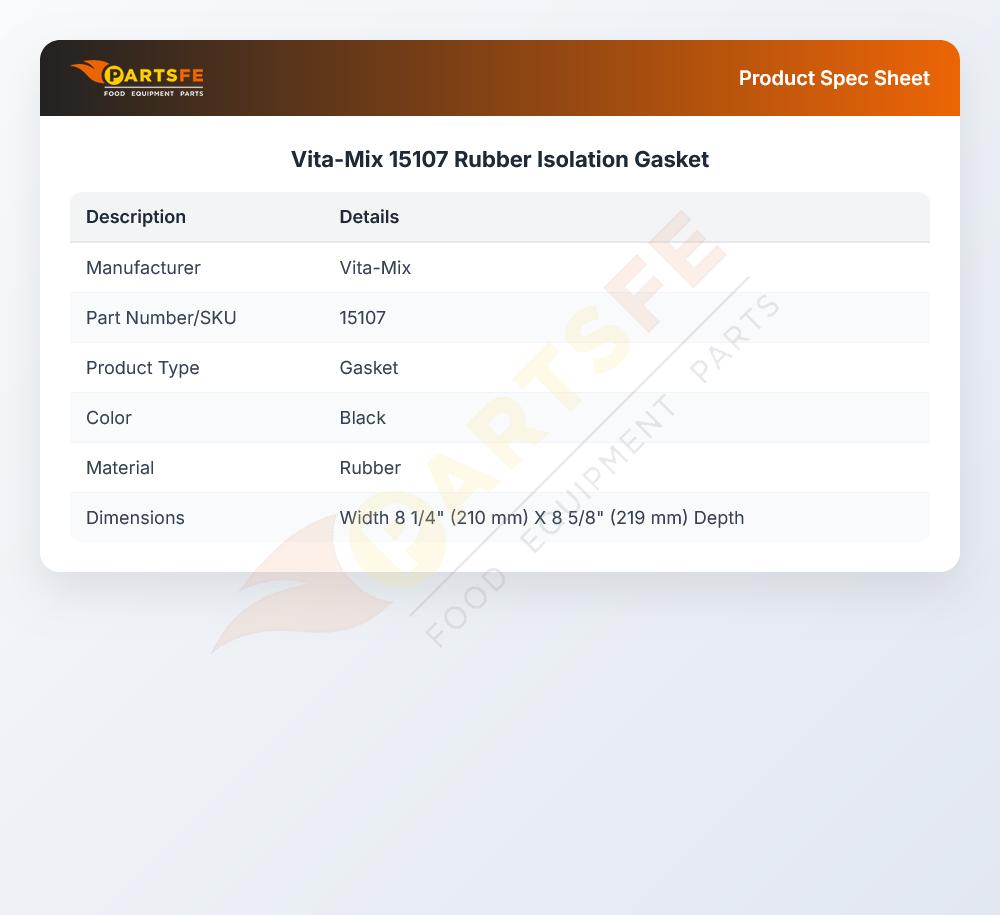 Vita-Mix 15107 Rubber Isolation Gasket