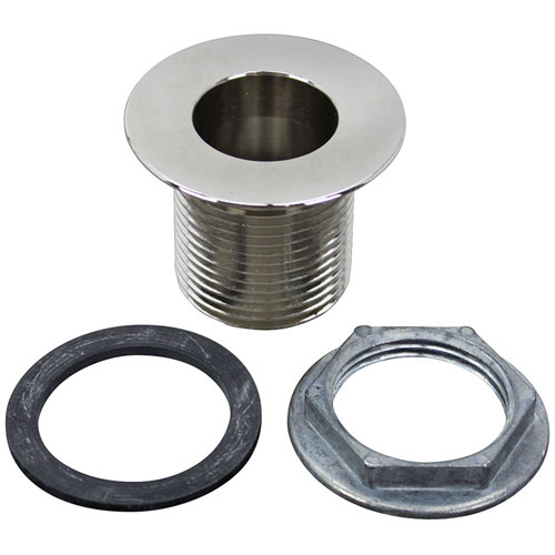 Standard Keil 1816-1410-1368 1" NPS Nickel Plated Brass Sink Drain W/ 2" Flange, 1-3/8" Opening