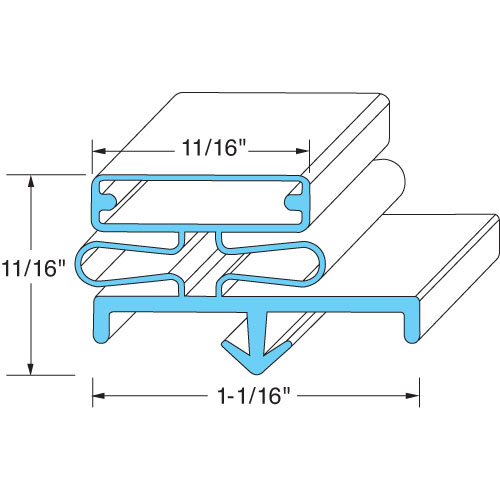Delfield 1702201 Door Gasket 24-9/16'' X 60-1/2''