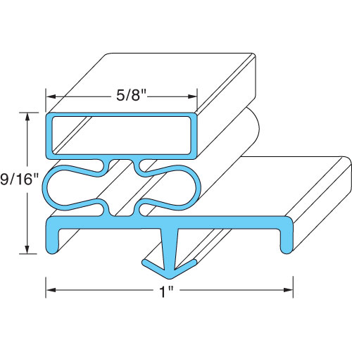 McCall 2209993 23" x 60.5" Gray Rubber Magnetic Door Gasket