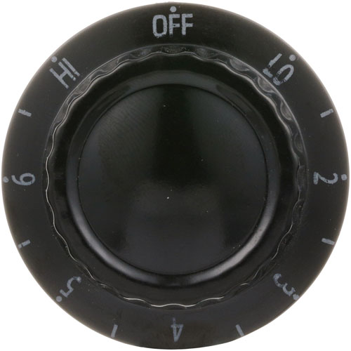 APW 2R-55825 Infinite Switch Knob W/White Numbers 2" DIA OFF-LO-2-6-HI Mount 0.187"
