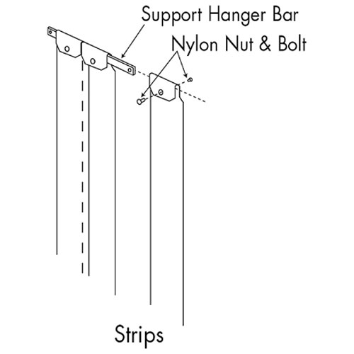 Kason 402SA6063884R  Strip Curtain 38x84, Cleat Mount, 8 Strips For Freezer