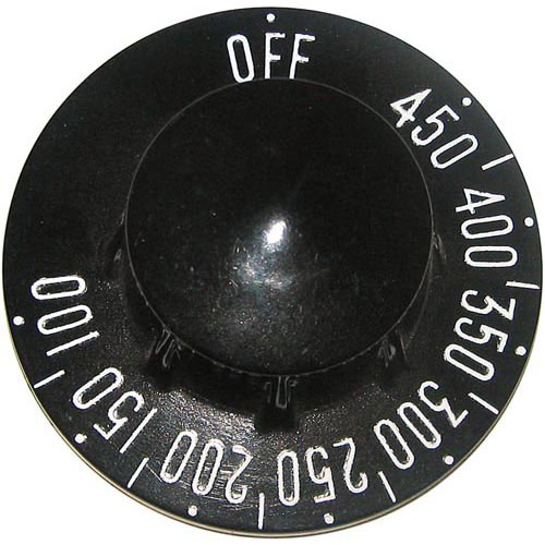 Groen GR128525 Thermostat Knob OFF-450-100F, 187" D-STEM, Black W/White Printed Numbers