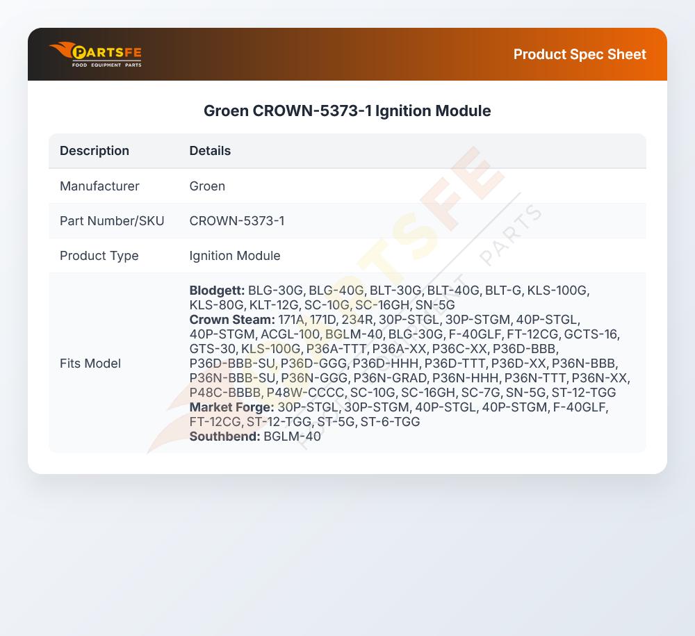 Groen CROWN-5373-1 Ignition Module