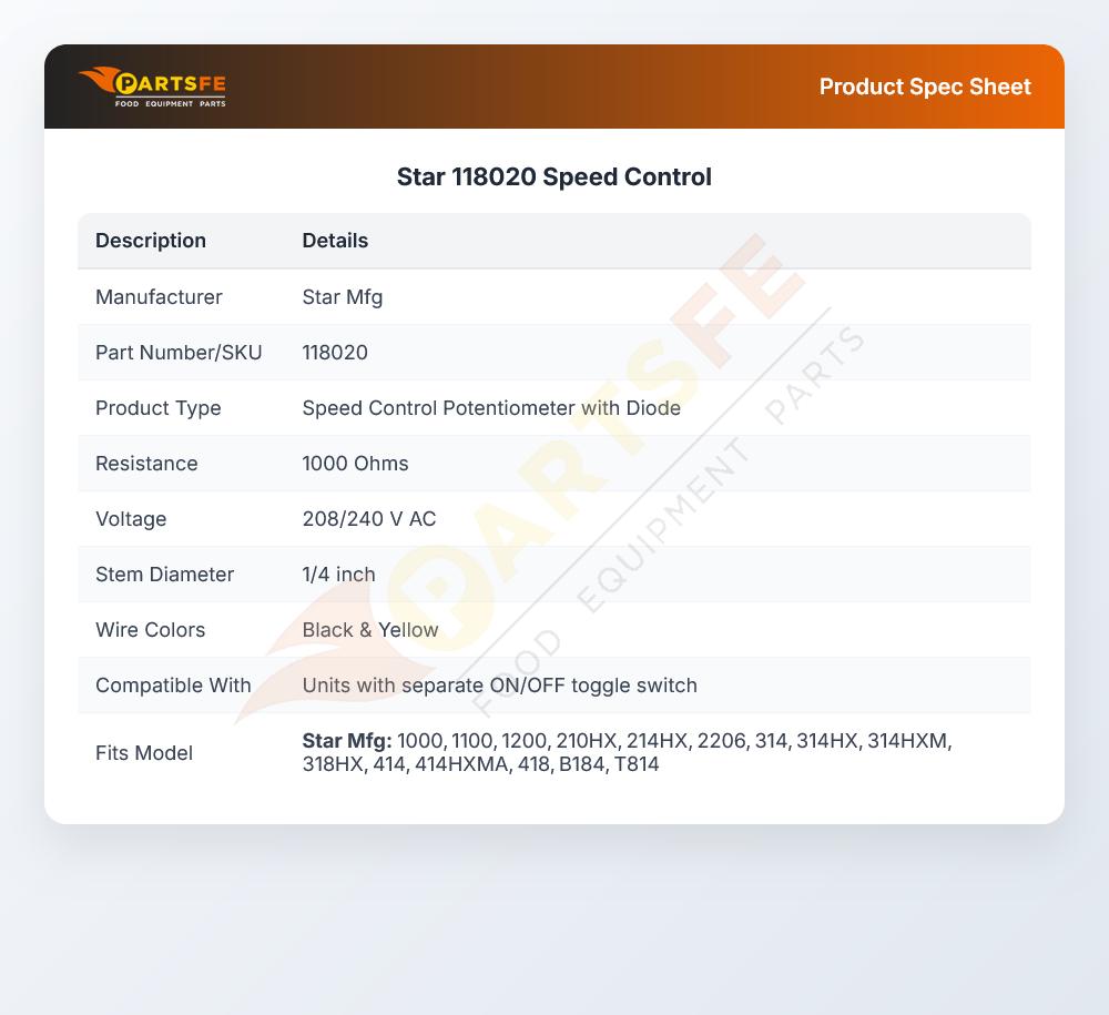 Star 118020 Speed Control